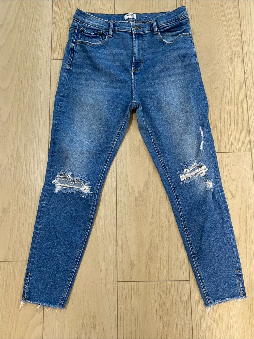 Kensie Blue Distressed Skinny Jeans